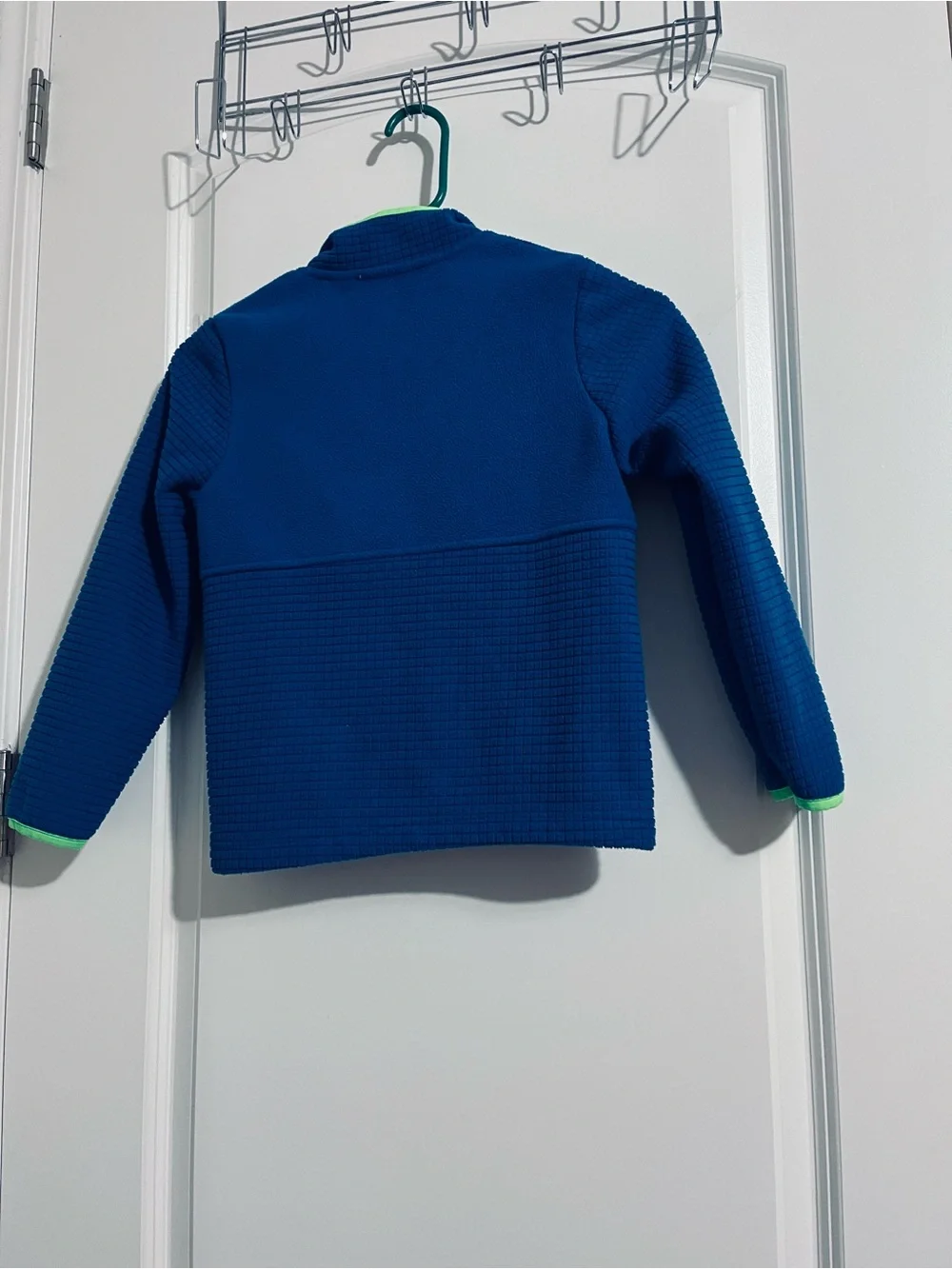 Lands' End Kids' Navy Zip Swim Rashguard with Lime Trim